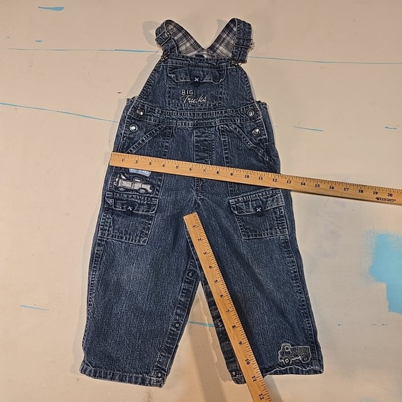 Little Legends 2T Toddler‎ Overalls Denim Blue Plaid Lined Superior Trucking Co. - Picture 6 of 9